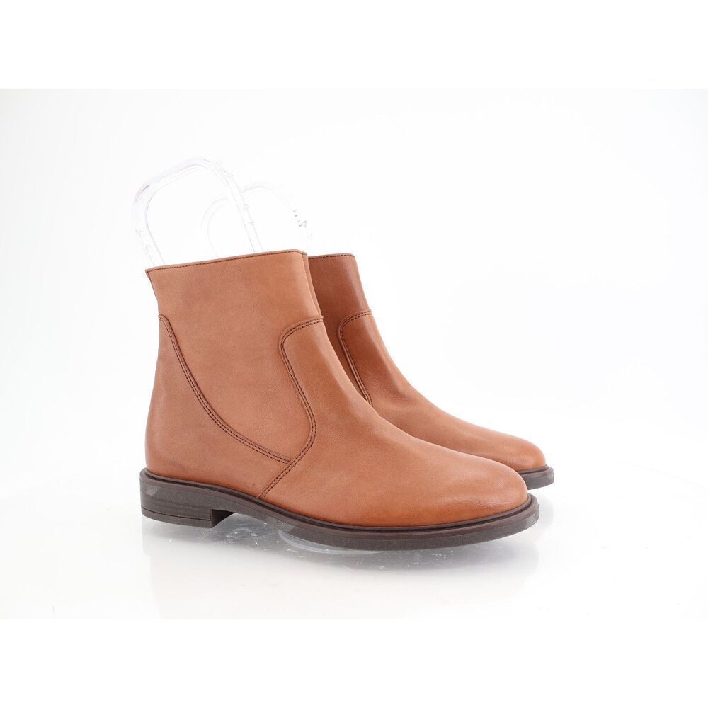 Paul Green Jada Ankle Boots Womens Size 6 US 3.5 UK Brown Leather Zip Up